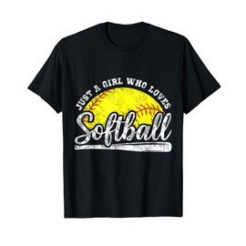 Just A Girl Who Loves Softball - Cute Sports Quote Gift T-Shirt