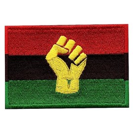 Pan African Flag Fist Patch BLM Movement Embroidered Iron On Yellow