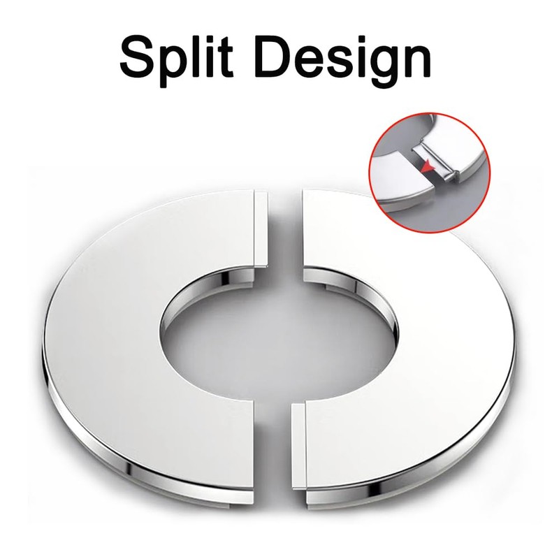 4 Pack Stainless Steel Pipe Covers, Wall Split Flanges Pipe