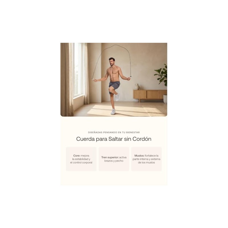 BetterMe Cuerda para Saltar sin Cordón