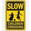 Metal Sign - Slow Children Crossing - Kids Crossing Sign