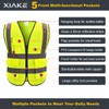 XIAKE 5 Pockets High Visibility Reflective Safety Vest for Men