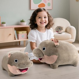 50cm/20inch Moo Deng Plush, Large Hippo Plush, Hippo Stuffed Animal, Ideal Gift for Boys and Girls,Suitable for Fans Christmas Birthday (20 inch)