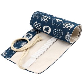 DOITEM 48 Holes 72 Holes Packaging Holder Pencil Wrap Box Pencil Holder for Artists, School, Animal, blue cat 48 holes, Retro