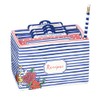 C.R. Gibson White and Blue Striped Floral Recipe Box, with