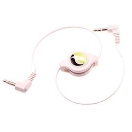 Aux Cable Retractable 3.5mm Compatible with Cricket Outlast 5G/AT&T Motivate Pro 5G, Adapter Car Stereo Aux-in Audio Cord Speaker Jack Wire White