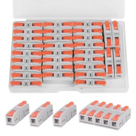 Avarbuvo 30PCS Lever Wire Connectors, Mini Quick Connectors Push-in, 1 in 1 Out Electr...