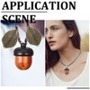 SUNNYCLUE Wooden Acorn Nut Box Pendant Disconnectable Camel Wood Acorn