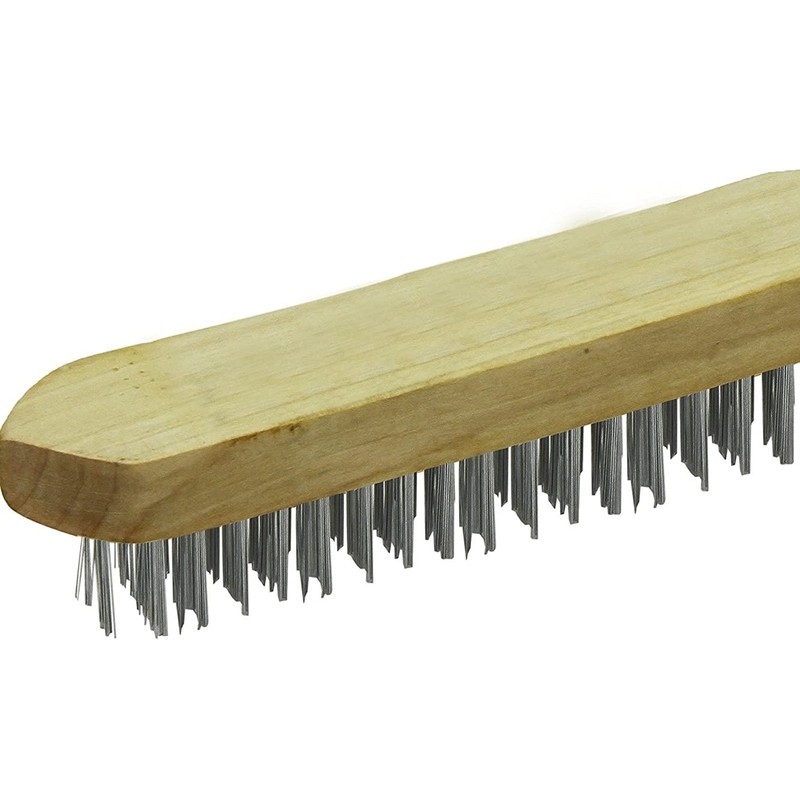 Rolson 42849 4 Row Wooden Handle Wire Brush