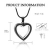 Cremation Jewelry Glass Heart Urn Necklace for Ashes Stainless Steel