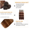 Ombre Brown Human Hair Bundles Highlight Straight Bundles 14 16