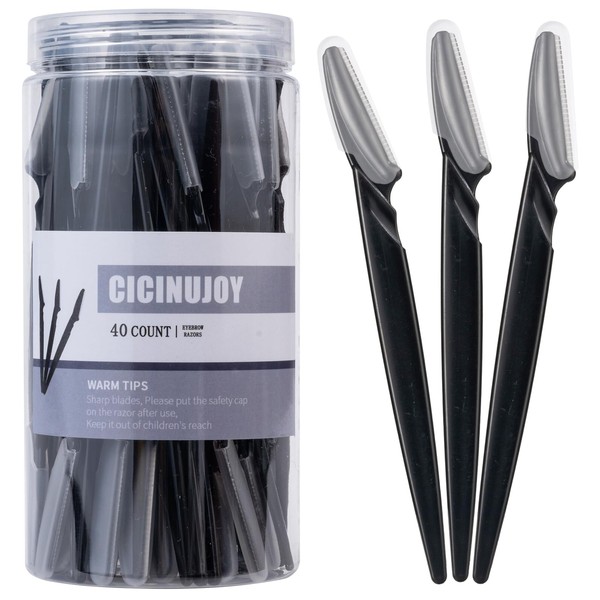 CICINUJOY 40pcs Eyebrow Razor for Women, Newbie Friendly Dermaplane Razor,