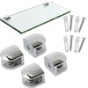 4-Pack Heavy Duty Chrome Glass Shelf Brackets - Wall Mounting