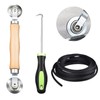 Tool Double Wheel Sealing Roller with Wooden Handle, Tool Retractor,