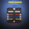 Nilight 6-Way Car Marine Waterproof Fuse Box Block Holder with