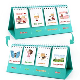 Speech Therapy Toys, Sentence Building for Kids First 1st 2nd 3rd Grade Kindergarten Classroom Must Haves, Phonics Reading Games for Kids Ages 6-8, Double-Sided Flip Stand Homeschool Supplies