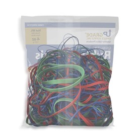 Upgrade Office Supply UPG22754A Rubber Bands, Size #54 (Assorted Sizes),Red, Blue, and Green, Made in USA (4 Ounce Bag)