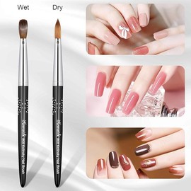 Generic Kolinsky Acrylic Nail Brush KEMEISI 3D Pure Handmade Nail Brushes For Acrylic Application Professional Nail Art Brush (Size 14)