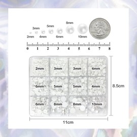 Flatback Pearls for Crafting with Glue Kit: White Wedding Crafts Pearls Set for DIY Bridal Bouquets Centerpieces - Shoes Clothes Nail Art Face Makeup Tumblers Home Decor Scrapbooking