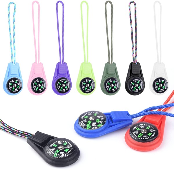 LongSLong Mini Compass for Kids Compass Keychain，Button Compass Bulk Kit，Paracord