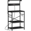 SUPERJARE Kitchen Bakers Rack with Power Outlet, Coffee Bar Table
