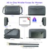 nuoku Womens RFID Wallet Purse Wristlet Crossbody Clutch with Zip