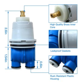 2024 Upgrade Shower Cartridge Replacement for Delta 1300/1400 Series, for RP19804 Delta Monitor Valve and Single-Hanlde Trim Kit, Include RP22734 Bonnet Nut Replacement