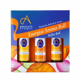 Absolute Aromas Aroma-Roll Energise 3 Pack - with Daybreak, Refresh & Focus Rollerballs