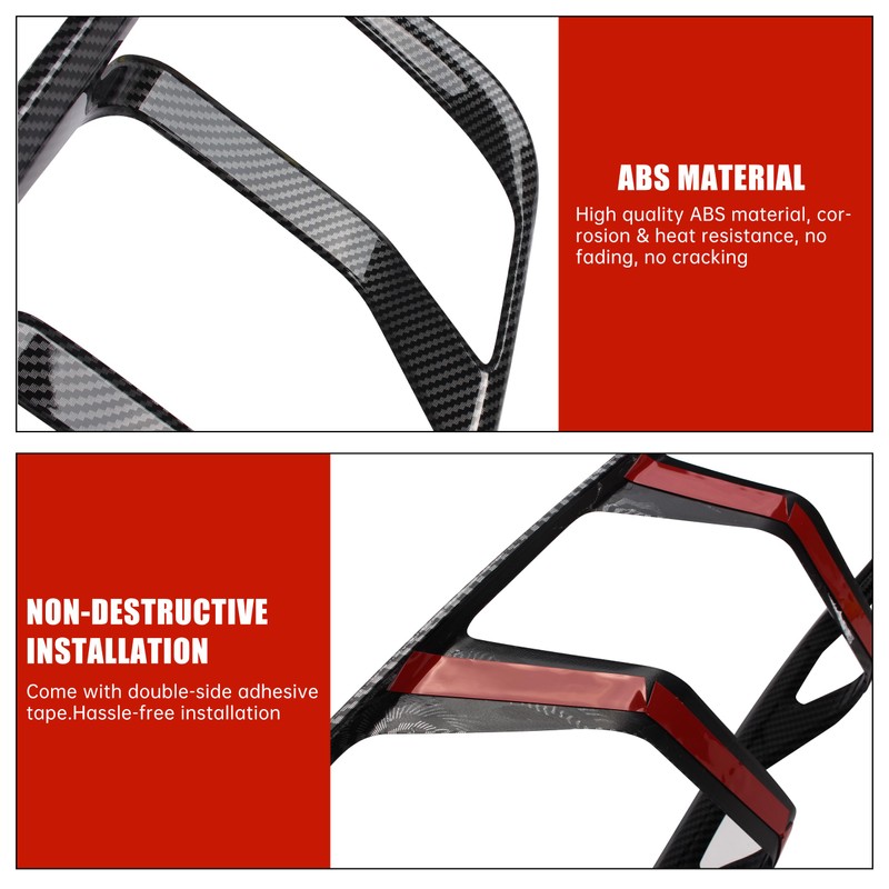 KAKABAS Tail Light Cover Trim Frame, Carbon Fiber Protective Frame