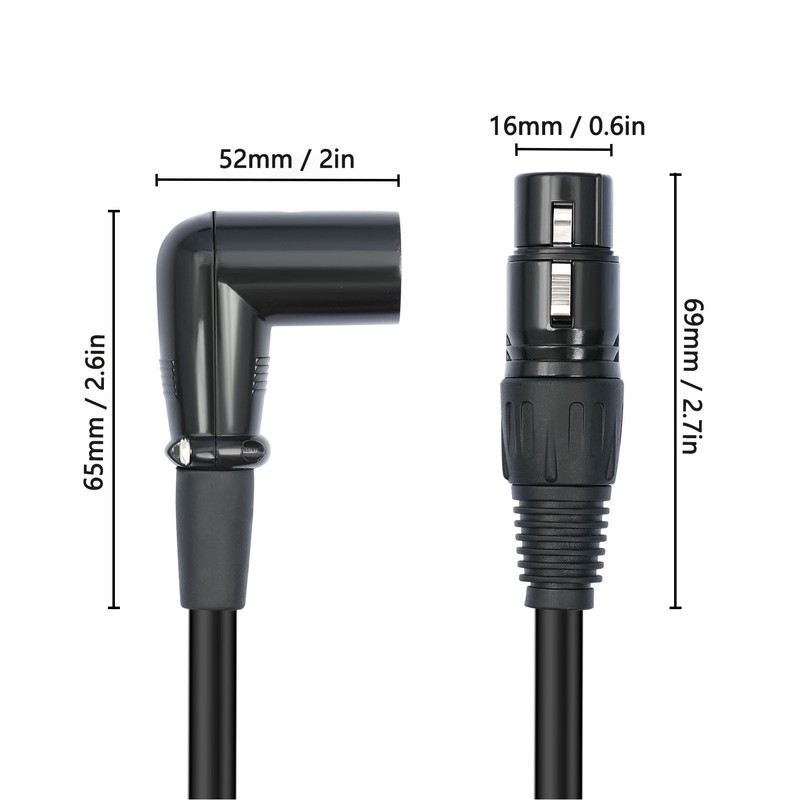 2PCS Microphone Extension Cables 3 Pin XLR Male to Female