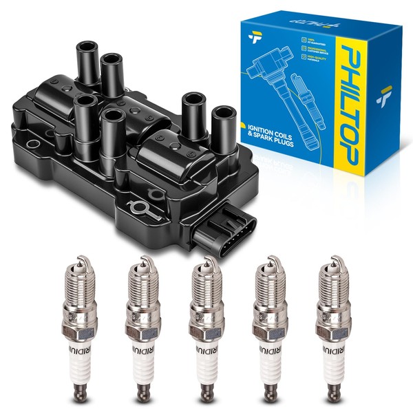 PHILTOP Set of 6 Ignition Coil Pack and Iridium Spark