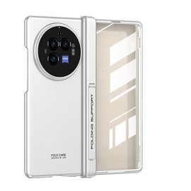 COQUE vivo X Fold3 Pro Handyhülle mit Anti-Peep-Folie, Supercar-Stil Faltbare Abdeckung Shell,Transparente Handyhülle für vivo X Fold3 Pro-Silber