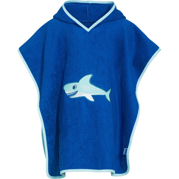 Playshoes Boys Shark Collection Cotton Hooded Bath Poncho (Small)