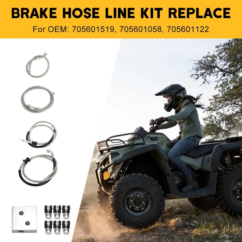 motoparty Front Brake Hose Line - for Can-Am Outlander 450