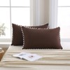 Dark Brown Pom Poms Pillowcases, Standard Queen Size Pillow Cases