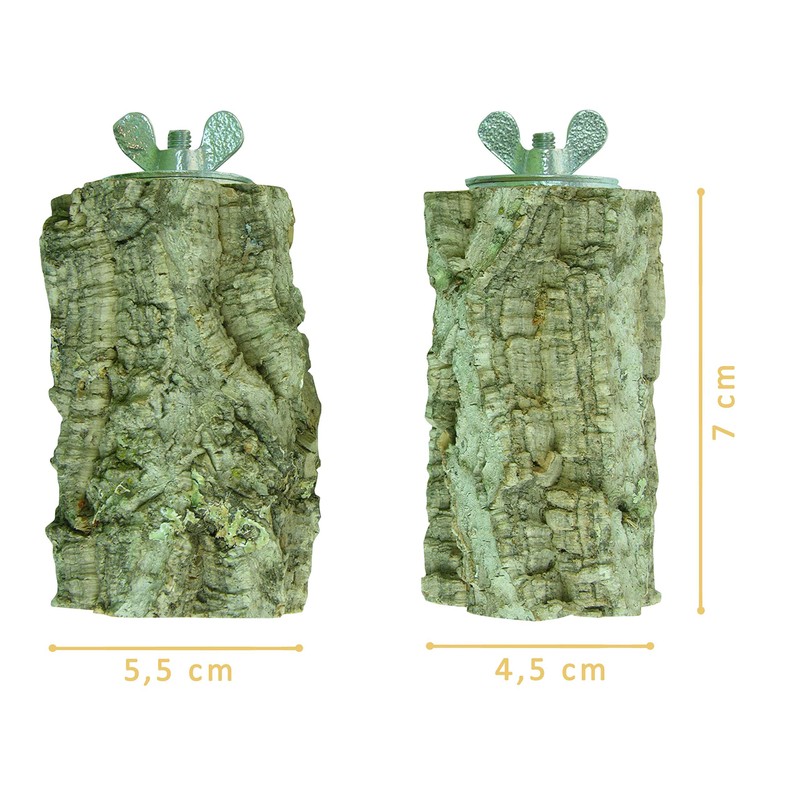 VogelKing 2 Knabber-Korkast Sitzstangen