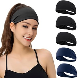 Bandas para el sudor para mujeres, entrenamiento, diadema deportiva para mujer, diadema de ejercicio que absorbe la humedad para yoga, correr, atletis