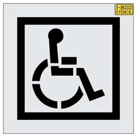 32" Legacy Handicap Stencil with 41" Solid Border - 1/8" (.125") PRO-Grade LDPE