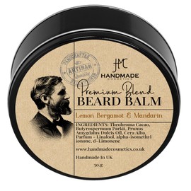 Beard Balm Sandalwood | Oud Natural Beard Taming Styling, 50ml (Lemon Bergamot Mandarin)