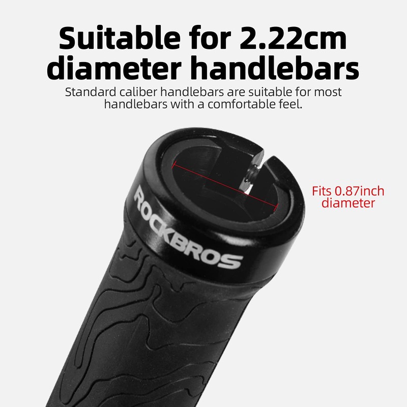 ROCKBROS Bike Handlebar Grips Double Lock-on Bicycle Handle Bar Ends