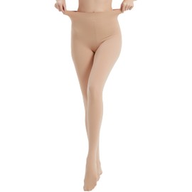 Hiltzo 80D Tights for Women, Semi-Opaque, Colourful Fine Tights, Comfort Waistband, Elastic Women's Tights, skin-coloured, S-M