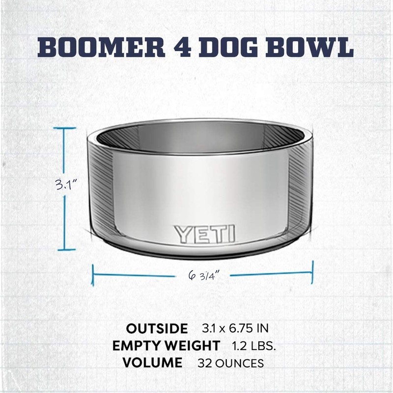 YETI Boomer 4, Stainless Steel, Non-Slip Dog Bowl, Holds 32