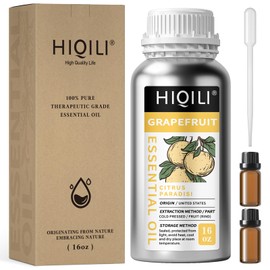 HIQILI 16 Fl Oz Grapefruit Essential Oil, 100% Pure Natural Grapefruit Oil for Diffuser, Skin - 500ML