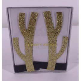 Meri Meri Party Antlers Pack of 8 Gold Glitter Black Head Bands New in Packet
