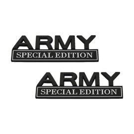 Sandfren Army Special Edition Emblem, 2PCS 3D Letters Metal Strong Adhesive Car Badge Style Decal, Vehicle Truck Decorative Sticker Replacement, Universal Automotive Accessories (Black/White)