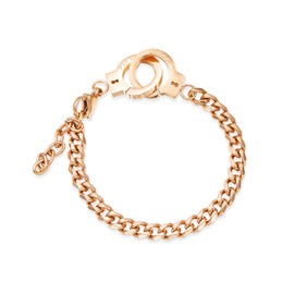 Yifnny Handcuff Bracelet, Mini Handcuff Bracelet Stainless Steel Anklet Friendship Statement Cuban Hand Cuffs Ankle Bracelets for Women Men Foot Chain Jewelry (Women-Rose Gold)