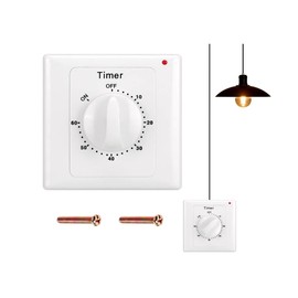 Nikou Intelligent Timer Switch, AC 220 V Timer Mechanical High Performance Pumps 120 Minutes Countdown Switch Panel Mechanical Timer Countdown Control 86 Panel