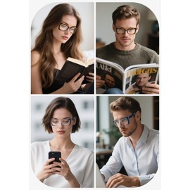 OKH Progressive Multifocal Reading Glasses for Computer, Photochromic Transition Sunglasses with Spring Hinge, Tortoiseshell Unisex Readers +0.00 to +1.00