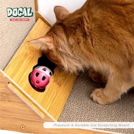 Docal Cat Scratcher Pad, L Shape Cat Scratching Board Cardboard Cat Scratcher for Indoor Large Cats Kitten Vertical Cat Scratch Pad Board Easy for Cats to Scratch, Protect Your Furniture