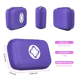 276PCS Compact Small First Aid Kits for Home Businesses Urgent Essential Mini First Aid Kit Travel Size Car Emergency Supplies Kit for Hiking Boating Skating, Purple AMORNING